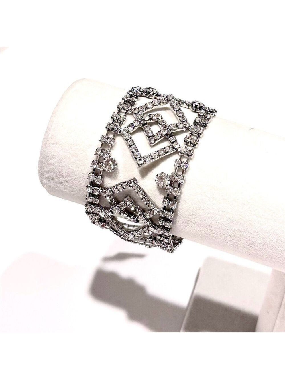 Cache Silver CZ Wide Bracelet NWT